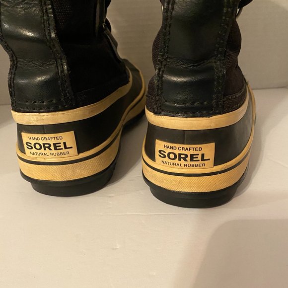 Sorel Winter Carnival Black Waterproof Rubber Duck Boots Size 6 - Picture 7 of 9